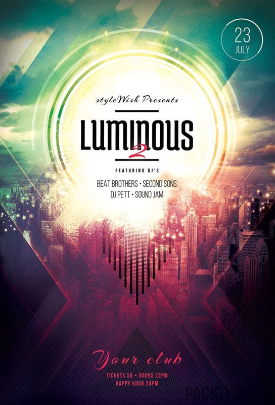 眩光几何配色潮海报设计